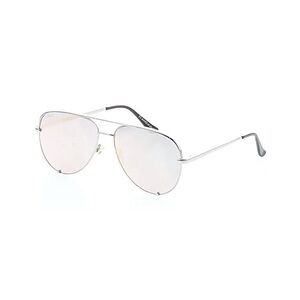 Quay Australia Desi Perkins High Key Mirrored Large Aviator Silver Sunglasses